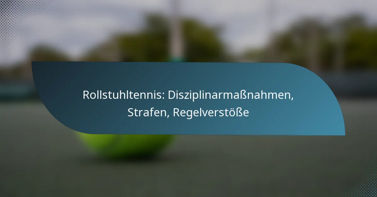 Rollstuhltennis: Disziplinarmaßnahmen, Strafen, Regelverstöße