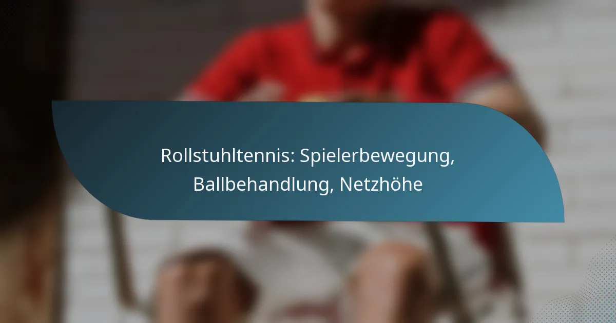 Rollstuhltennis: Spielerbewegung, Ballbehandlung, Netzhöhe