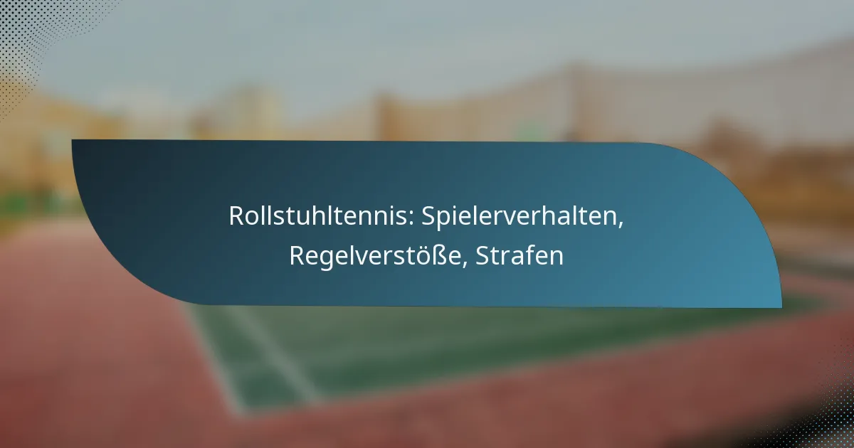 Rollstuhltennis: Spielerverhalten, Regelverstöße, Strafen