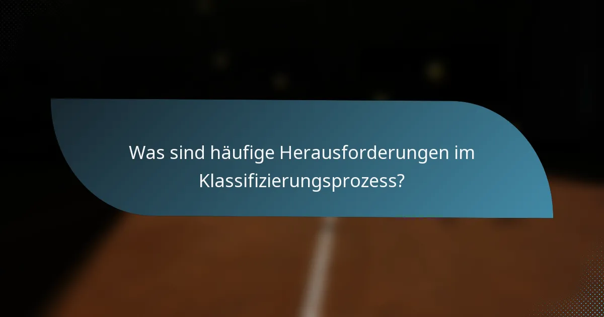 Was sind häufige Herausforderungen im Klassifizierungsprozess?