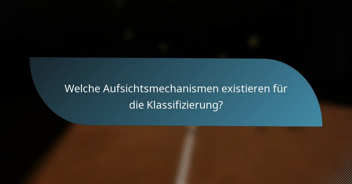 Welche Aufsichtsmechanismen existieren für die Klassifizierung?